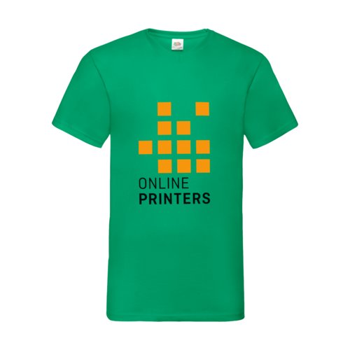 Grn bomulds T-shirt med V-udskring og korte rmer.
