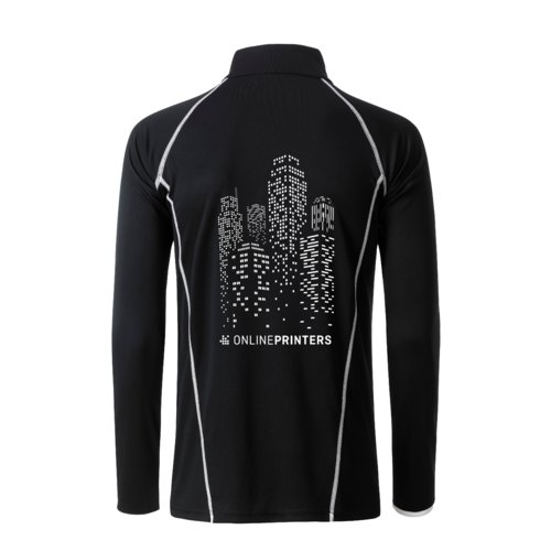 Sort og hvid polyester langrmet trje til mnd.