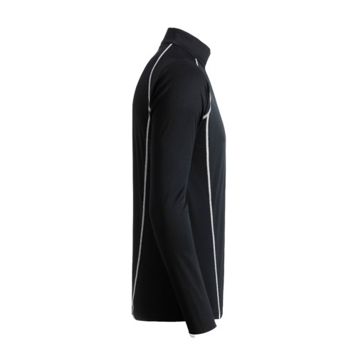 Sort og hvid polyester langrmet trje med atletisk snit.