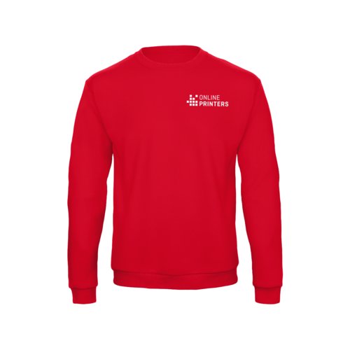 Rd bomuld-polyester sweatshirt til mnd med lange rmer.