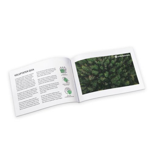 Kataloger, limindbinding, øko-/naturpapir, liggende format, A4 4