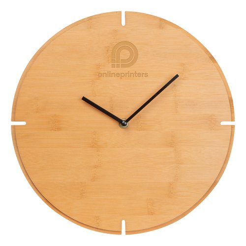 Beige trvgur med time- og minutvisere.
