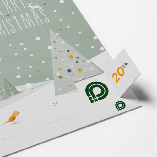 Papir adventskalender med l�ger til at �bne.