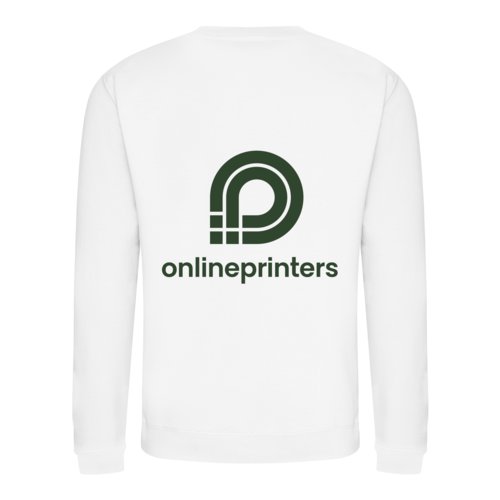 Hvid bomuldsblanding sweatshirt i unisex-pasform.
