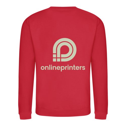 Rd unisex sweatshirt i bomuldsblanding med lange rmer.