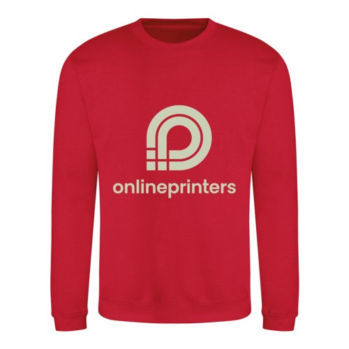 Rd sweatshirt i bomuldsblanding med rund hals.