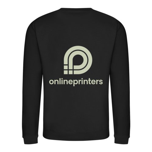 Sort sweatshirt i bomuldsblanding, unisex-model.