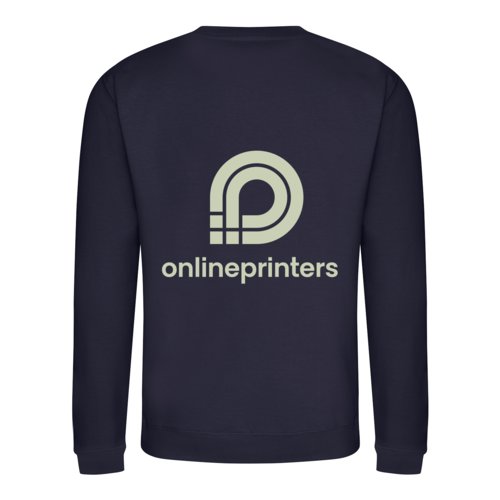 Navybl unisex sweatshirt i bomuldsblanding med lange rmer.