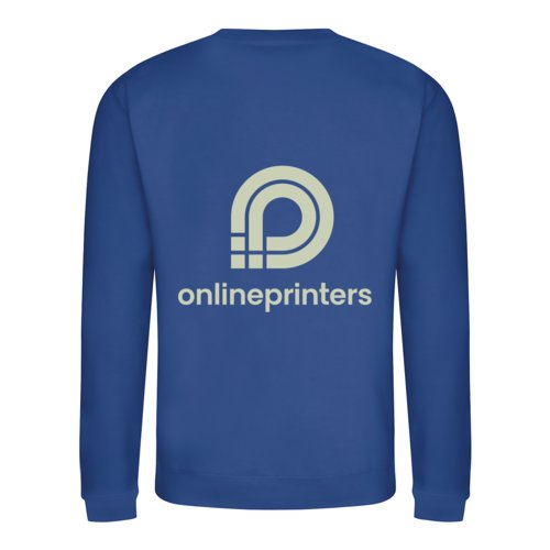 Royal bl unisex sweatshirt i bomuldsblanding med lange rmer.