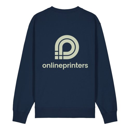 Marinebl sweatshirt i kologisk bomuld, unisex.