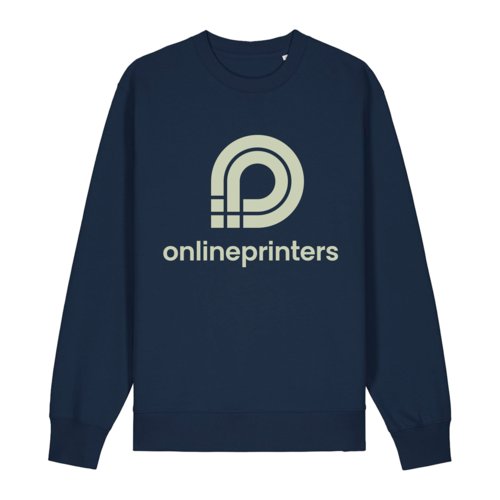 Marinebl unisex sweatshirt i kologisk bomuld med rund hals.