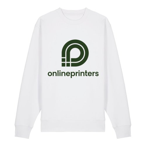 Hvid sweatshirt i kologisk bomuld med unisex-snit.