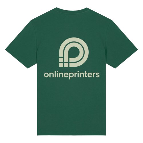 Mrkegrn kologisk bomulds t-shirt med korte rmer og rund hals.