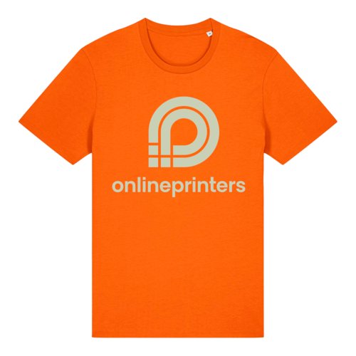 Orange kologisk bomulds T-shirt med korte rmer og rund hals.