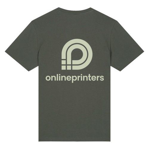 Khaki bomulds t-shirt, unisex pasform.