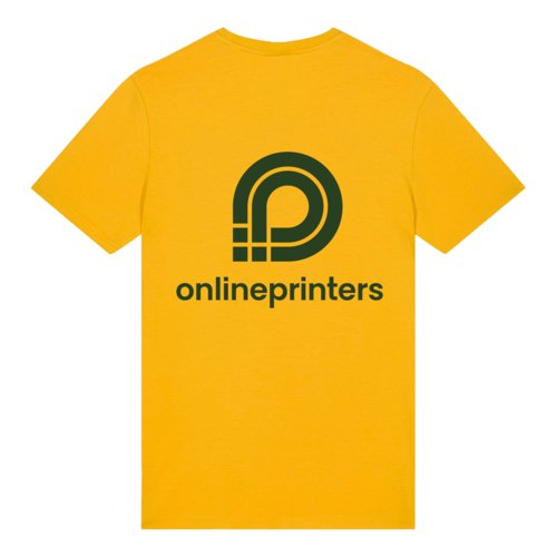 Gul unisex T-shirt af kologisk bomuld med korte rmer.