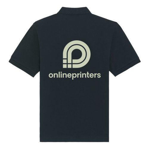 Sort kologisk bomulds polo shirt, unisex.