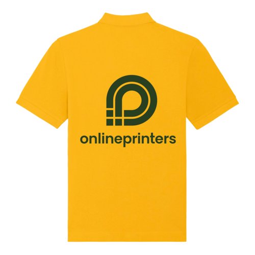 Gul polo shirt i kologisk bomuld, unisex pasform.