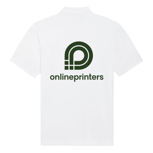 Hvid polo shirt i kologisk bomuld med knapstolpe.
