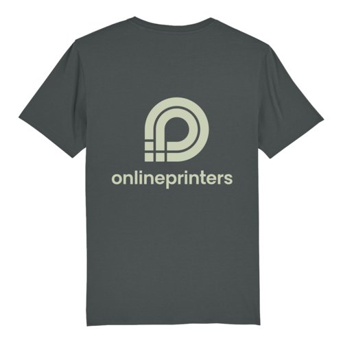 Antracitfarvet unisex T-shirt af kologisk bomuld med korte rmer.
