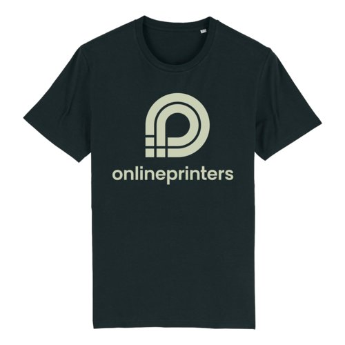 Sort kologisk bomulds T-shirt med korte rmer.
