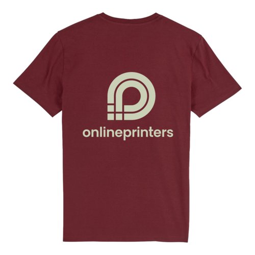 Burgunderfarvet T-shirt i kologisk bomuld, unisex-pasform.