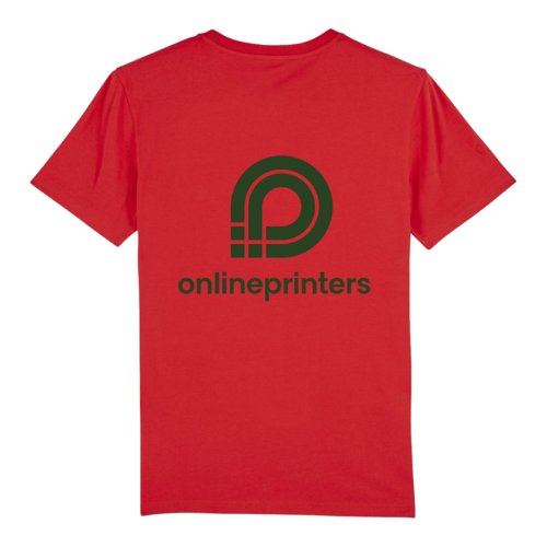 Rd kologisk bomulds T-shirt, unisex pasform, med korte rmer.