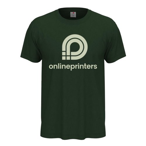 Mrkegrn bomulds-T-shirt med korte rmer.
