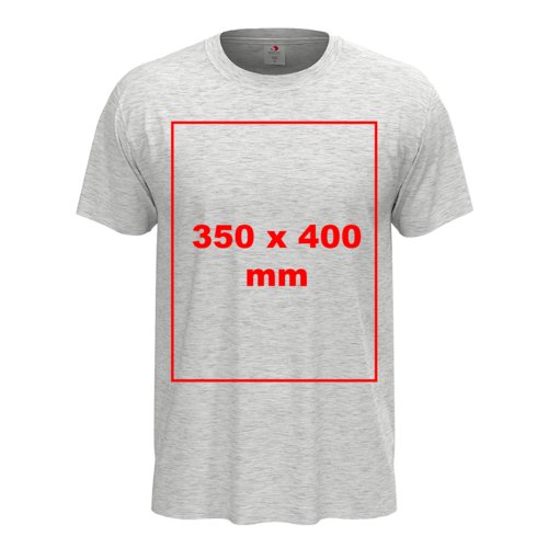 Gr bomulds-T-shirt med korte rmer og rund hals.