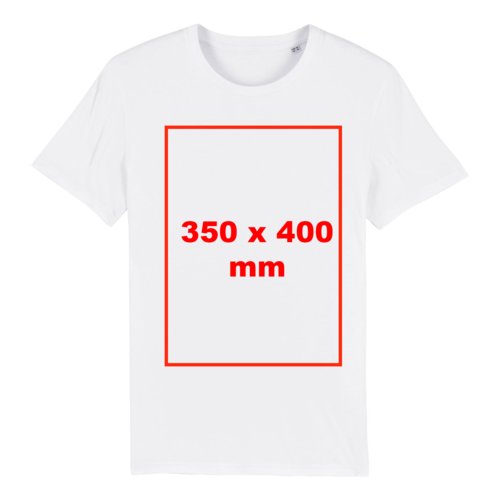 Hvid stof T-shirt med korte rmer og rund hals.
