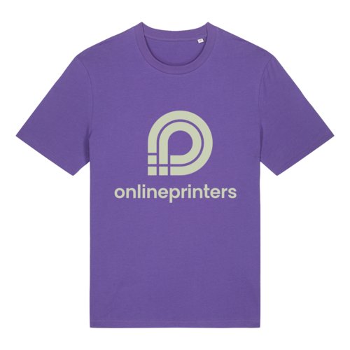 Violet kologisk bomulds-T-shirt med korte rmer og rund hals.