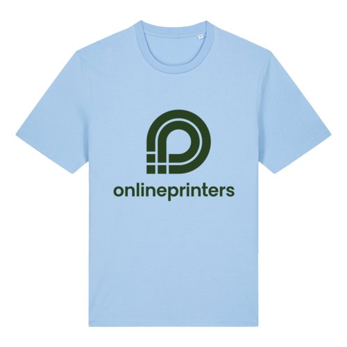 Himmelbl kologisk bomulds-T-shirt med korte rmer.