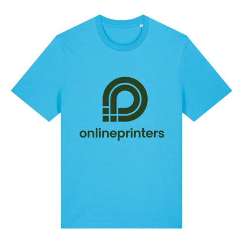 Aquabl kologisk bomulds T-shirt i unisex-pasform.