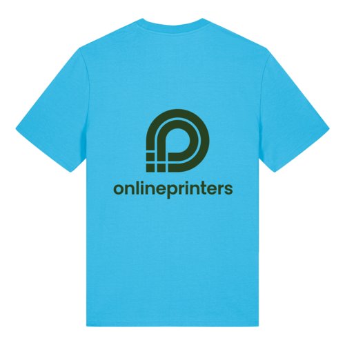 Aquamarin kologisk bomulds-T-shirt, unisex-snit, med korte rmer.