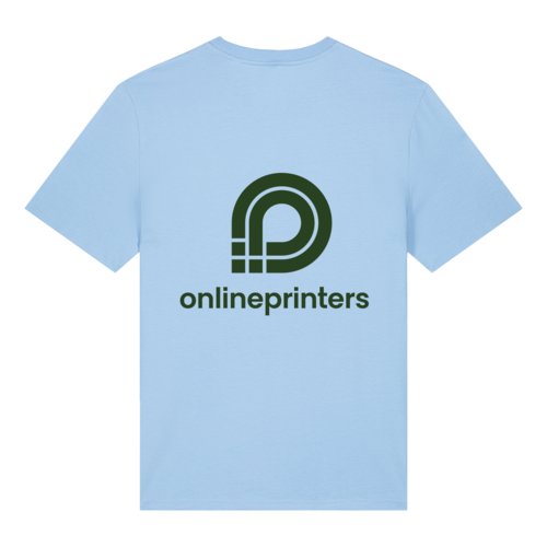 Himmelbl kologisk bomulds T-shirt med korte rmer.