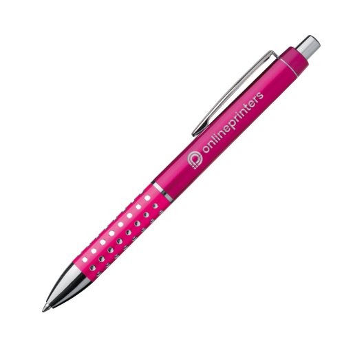 Pink metal kuglepen med klips.