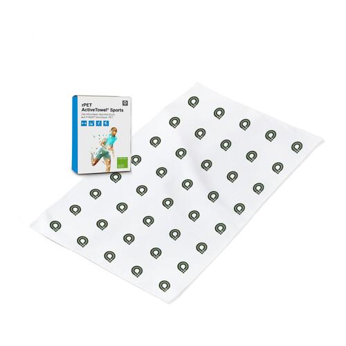 Hvidt mikrofiber sportsh�ndkl�de, absorberende og hurtigt�rrende.