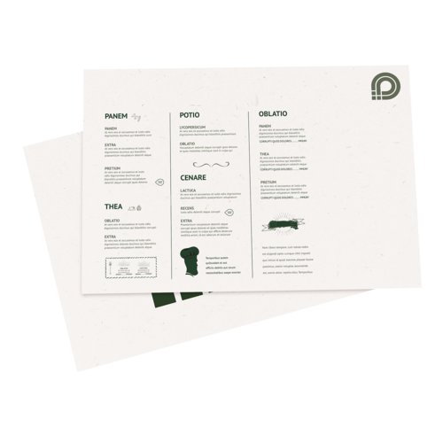 Bordsk�ner i papir, trykt p� �n side.