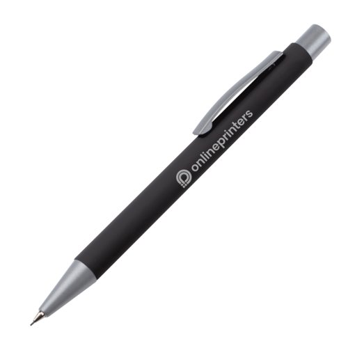 Sort stiftblyant med klips og stift.