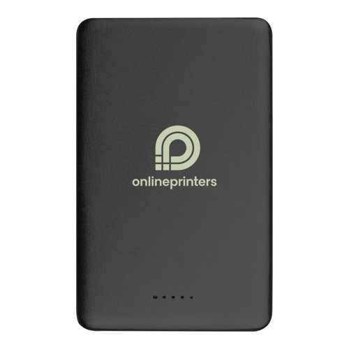 Sort powerbank med 5.000 mAh kapacitet.