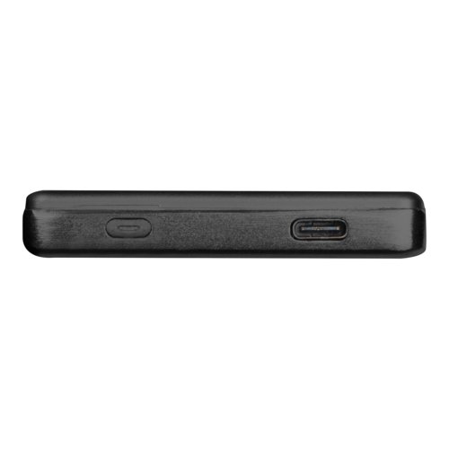 Sort powerbank med USB-porte.