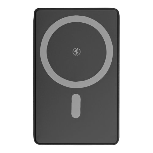 Sort powerbank med 5.000 mAh kapacitet.