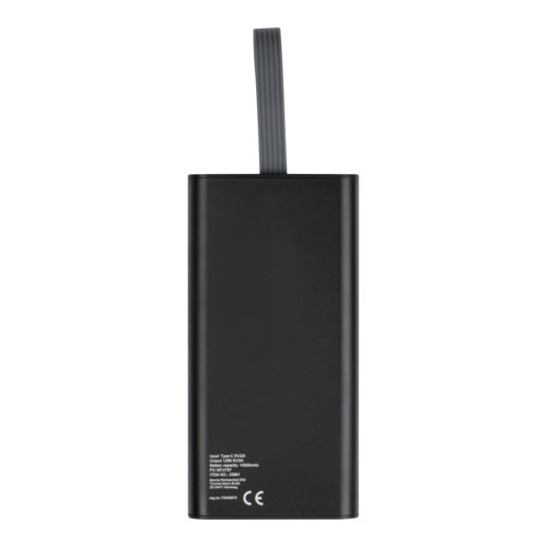 Gennemsigtig powerbank med USB-porte og lkke.