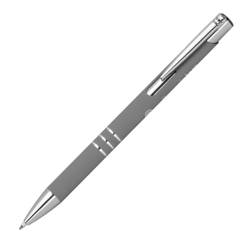 Antracitfarvet gelpen med clips og trykmekanisme.