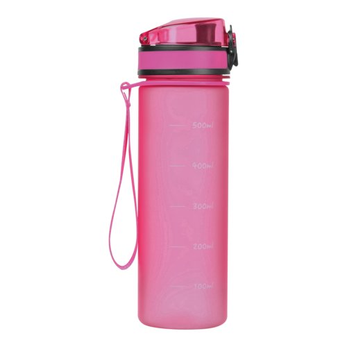 Pink Tritan drikkeflaske med brerem.