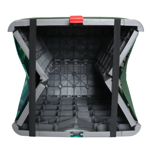 Foldbar plastiksdekube med stofbetrk.