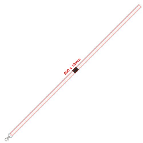 Sort polyester lanyard med karabinhage.