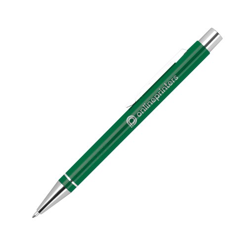 Grn gelpen med klips og trykknap mekanisme.