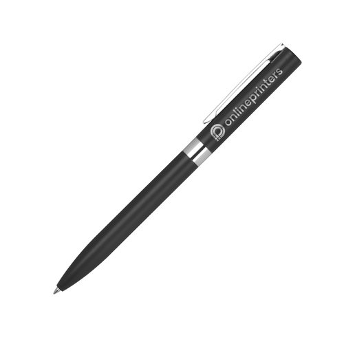 Sort gelpen med metalelementer og htte.