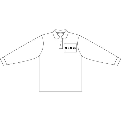 Langrmet poloshirt i stof til mnd med knapstolpe.
